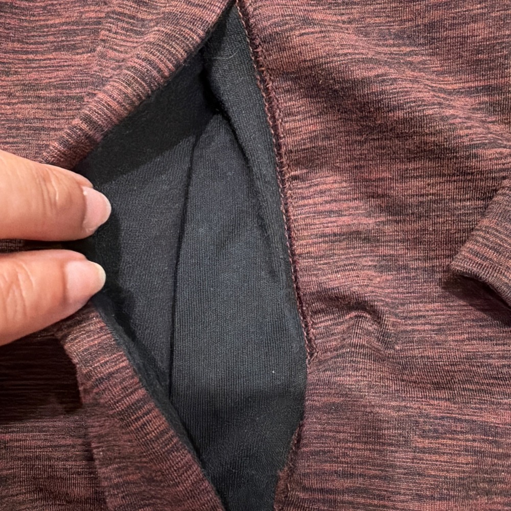 Abercrombie & Fitch Air Knit Hoodie Small Red Burgundy Moisture Wicking Stretch - Picture 4 of 5